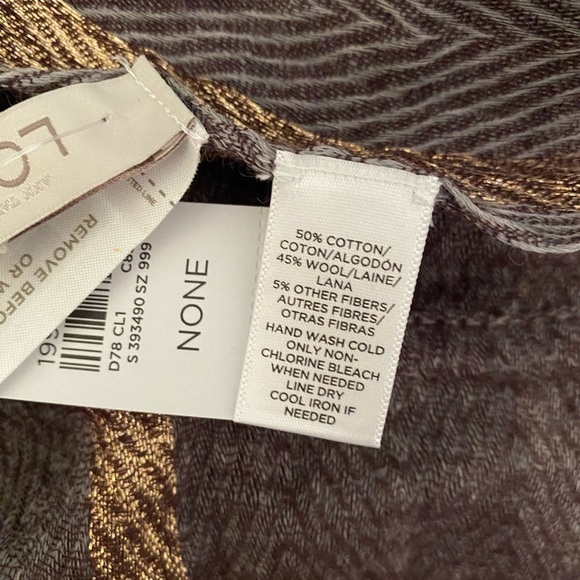 Loft Brown and Gold Infinity Scarf NWT - Picture 3 of 5